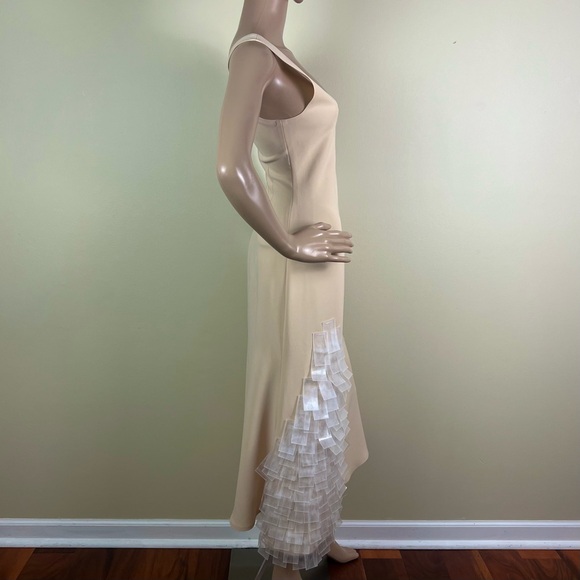 NEW A.W.A.K.E. MODE BEIGE FITTED TANK MIDI DRESS - Picture 4 of 8